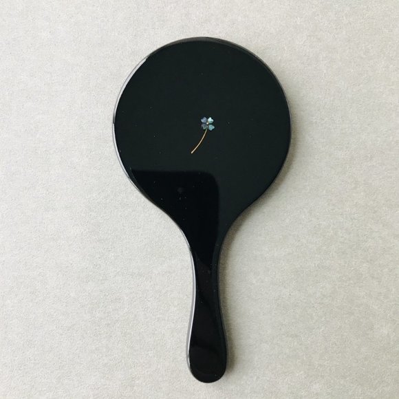 Lucky clover Wajima lacquer Hand mirror, Mother of Pearl Inlay, Handcrafted, New - Picture 1 of 4